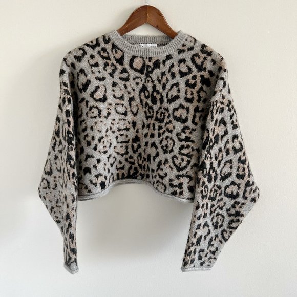 zara leopard print sweater